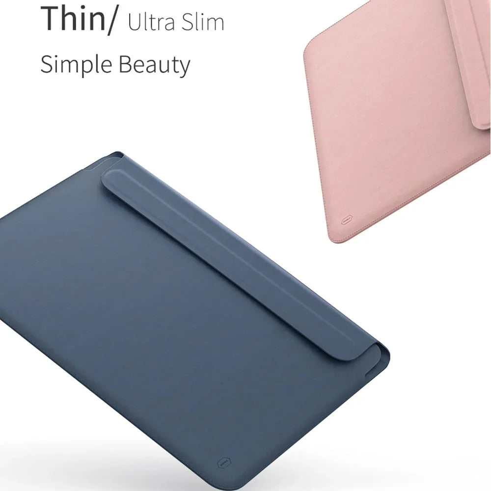 Wiwu Skin Pro 2 Pu Leather Sleeve For Macbook Pro 16 - Blue - Tashqila Wiwu Skin Pro 2 Pu Leather Sleeve For Macbook Pro 16 - Blue - Tashqila